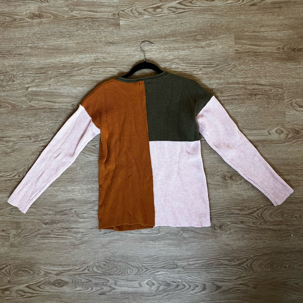 NWOT Roolee Reif Colorblock Knitted Sweater Small - Picture 4 of 4